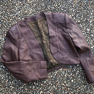 Vintage buttery soft leather cropped bolero jacket size M
